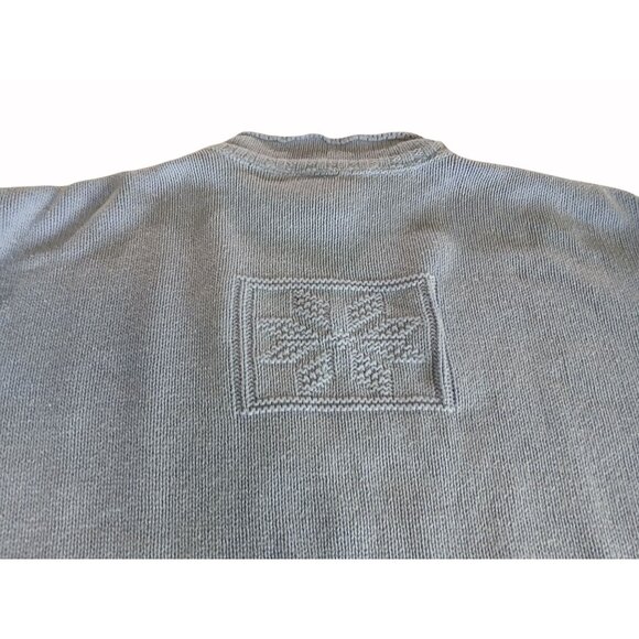 Basic Editions Vintage Light Blue Knit Pullover Sweater Snowflake Pattern Size L - Picture 13 of 15